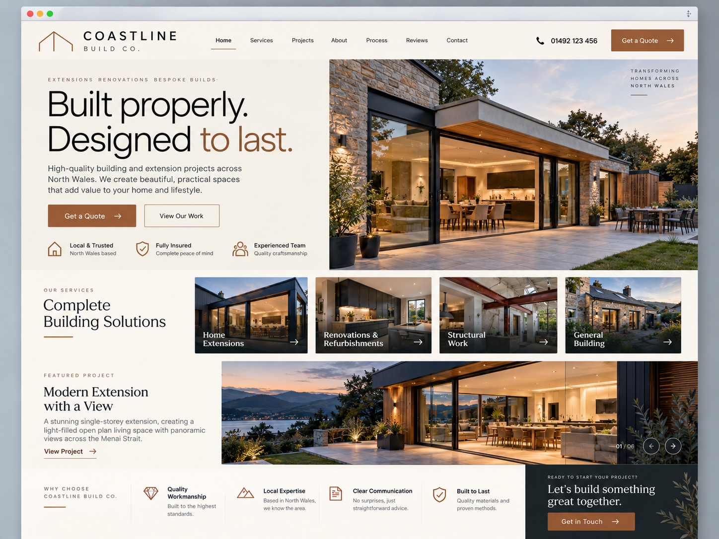 Coastline Build Co. — full example website design